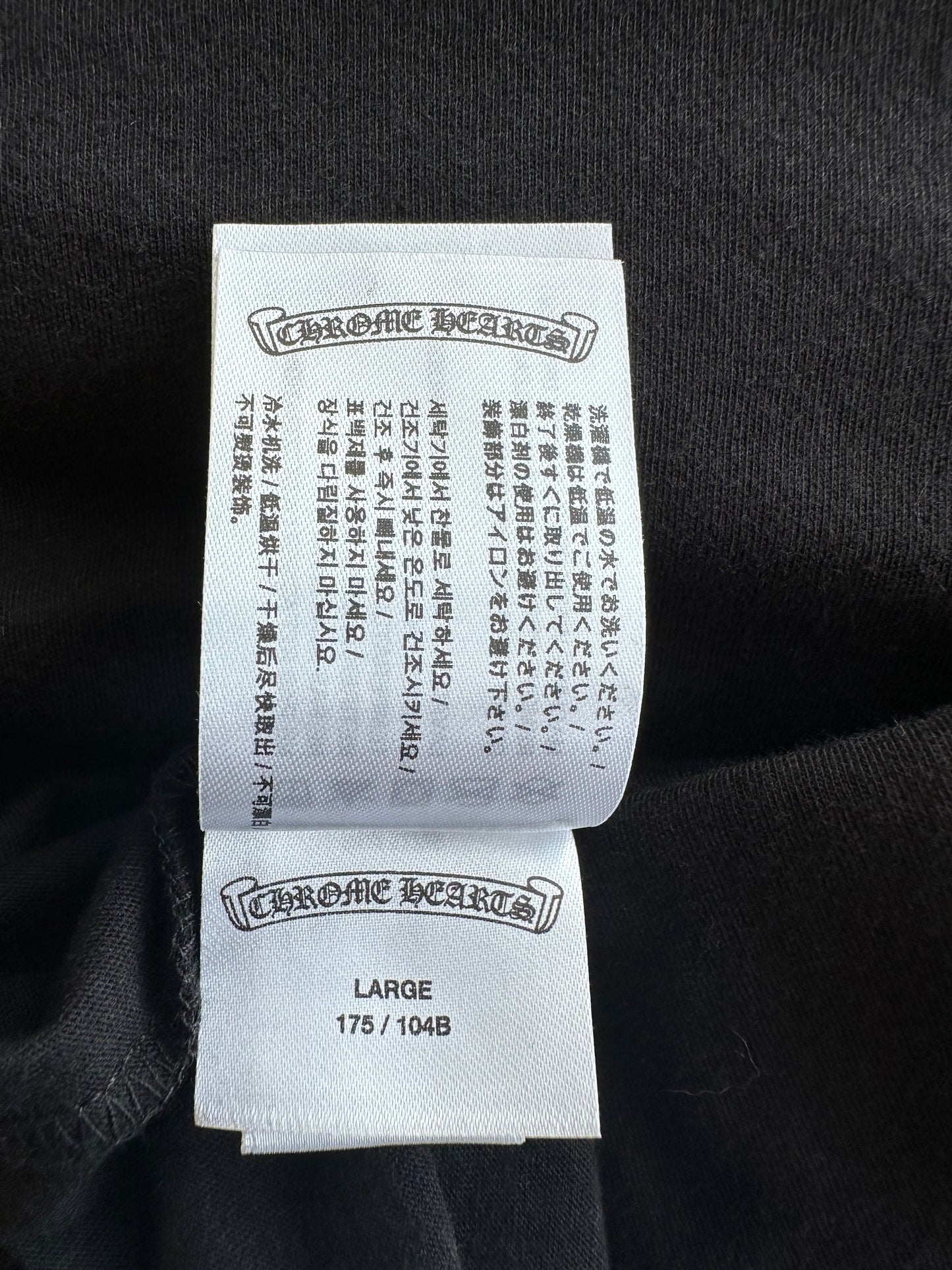Chrome Hearts Black & White Scroll Logo Longsleeve T-Shirt