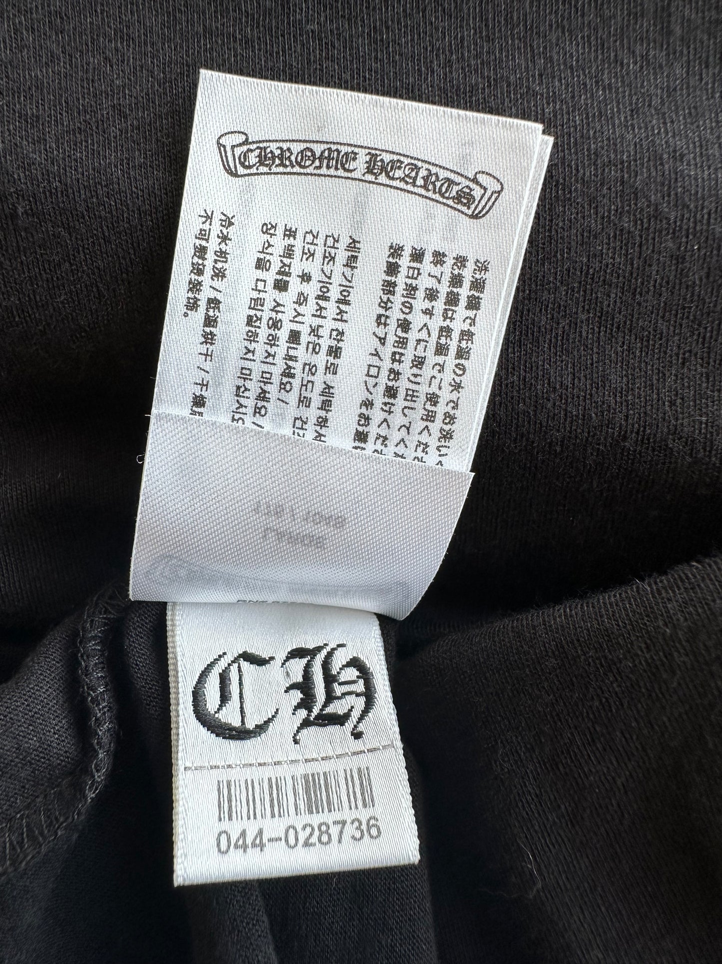 Chrome Hearts Black & White Scroll Logo Longsleeve T-Shirt