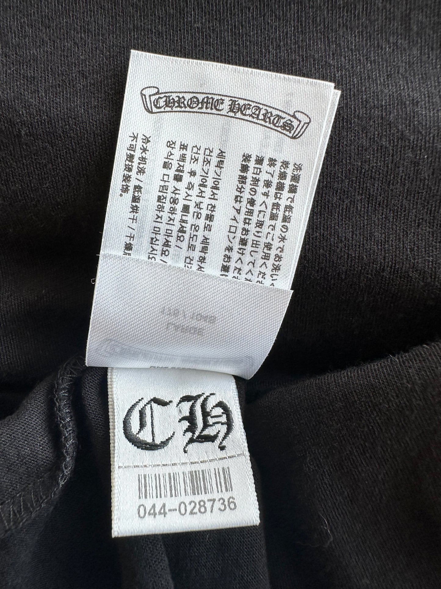 Chrome Hearts Black & White Scroll Logo Longsleeve T-Shirt