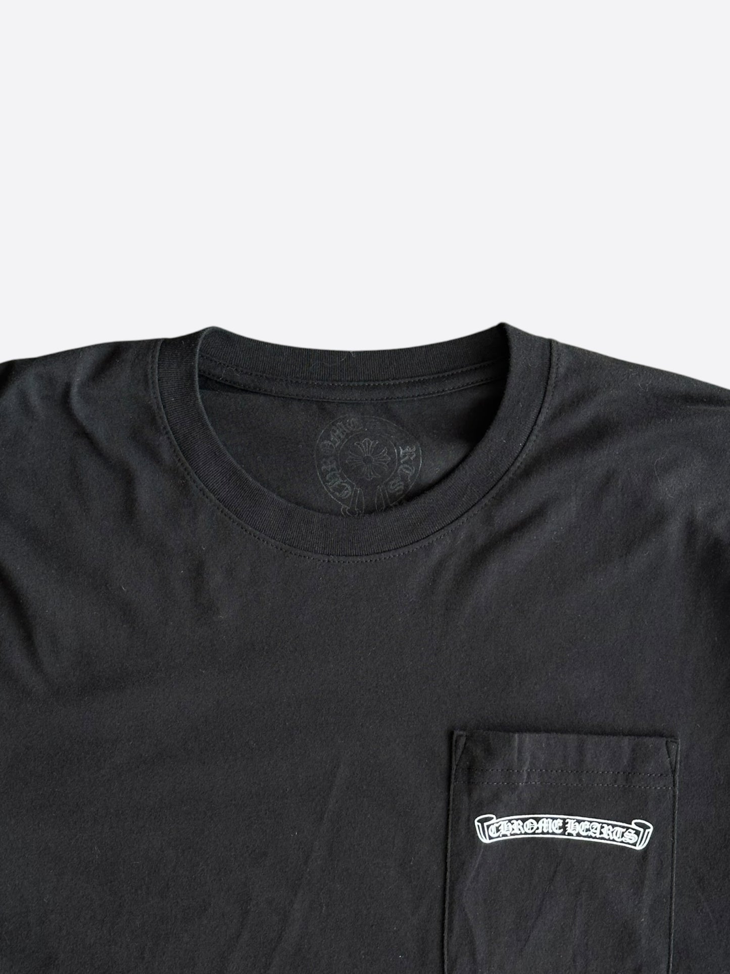 Chrome Hearts Black & White Scroll Logo Longsleeve T-Shirt