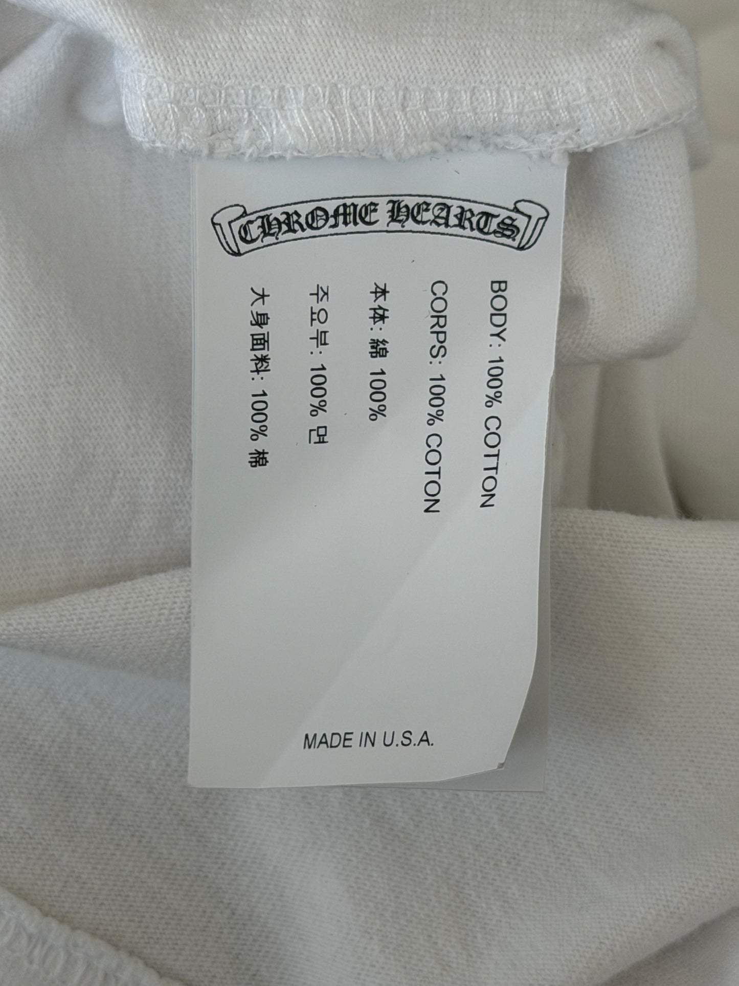Chrome Hearts White & Black Embroidered Logo Longsleeve T-Shirt