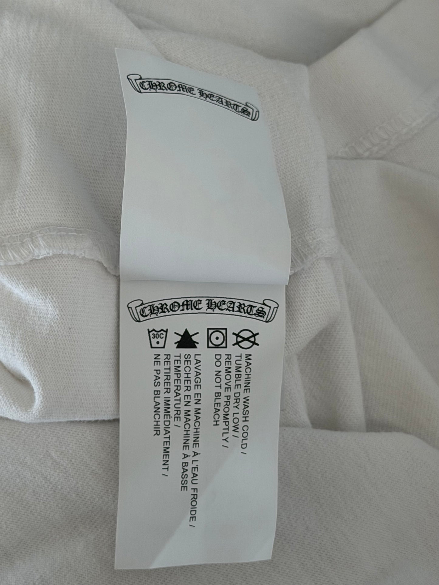 Chrome Hearts White & Black Embroidered Logo Longsleeve T-Shirt