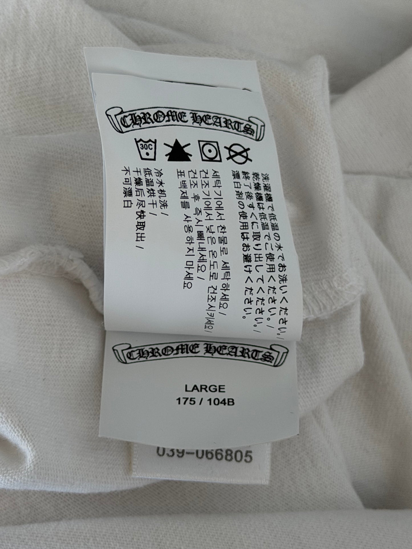 Chrome Hearts White & Black Embroidered Logo Longsleeve T-Shirt