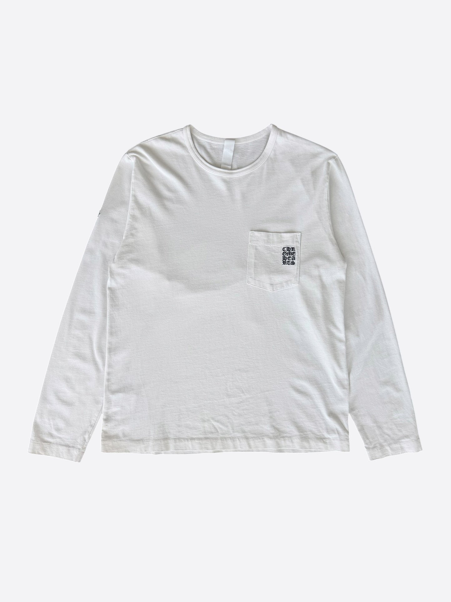 Chrome Hearts White & Black Embroidered Logo Longsleeve T-Shirt