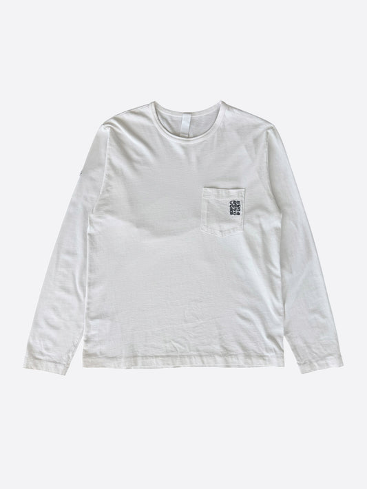 Chrome Hearts White & Black Embroidered Logo Longsleeve T-Shirt