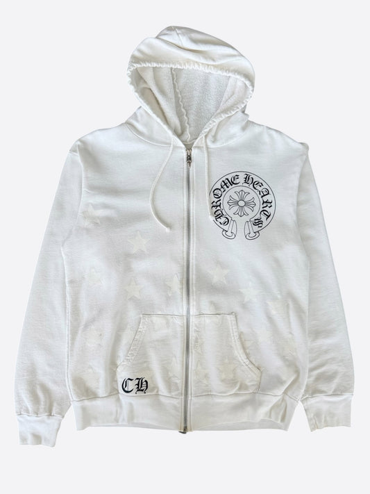 Chrome Hearts White & Black USA Flag Zip Up Hoodie
