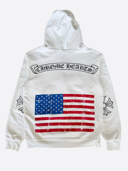 Chrome Hearts White & Black USA Flag Zip Up Hoodie