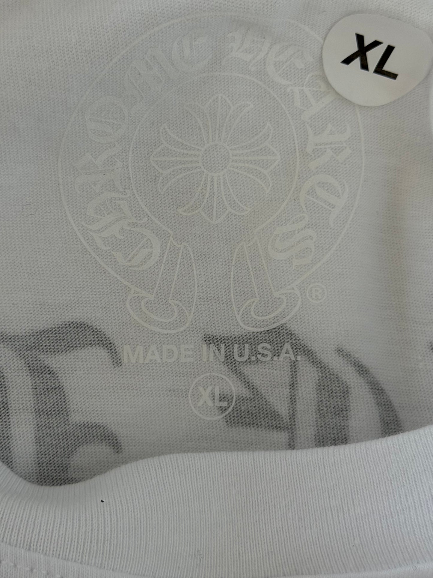 Chrome Hearts White & Black Scroll Logo T-Shirt