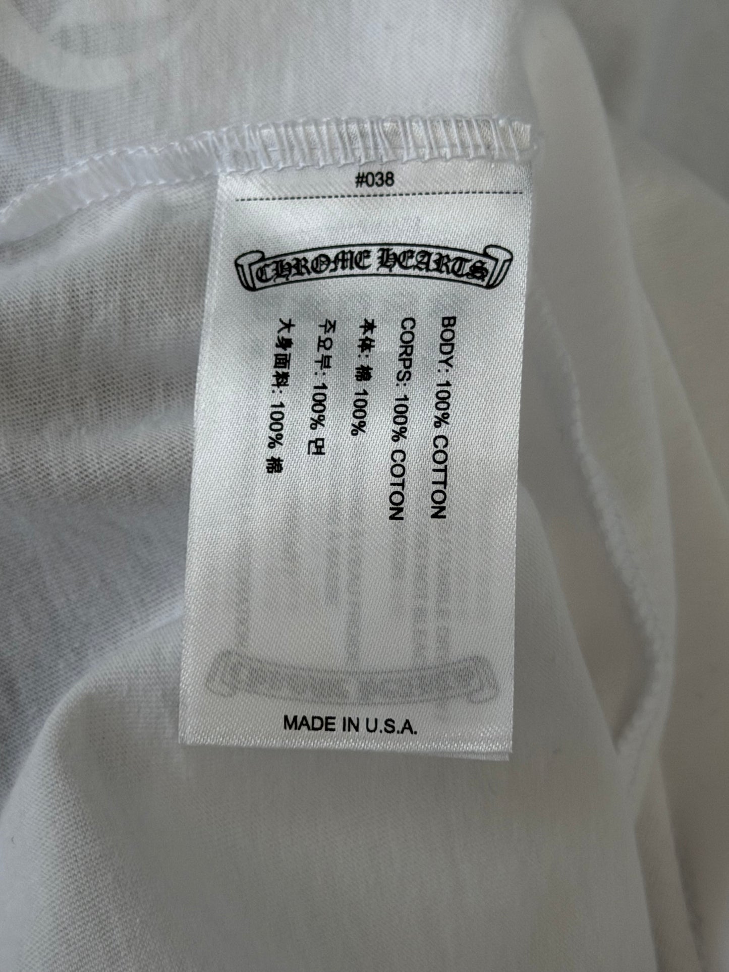 Chrome Hearts White & Black Scroll Logo T-Shirt
