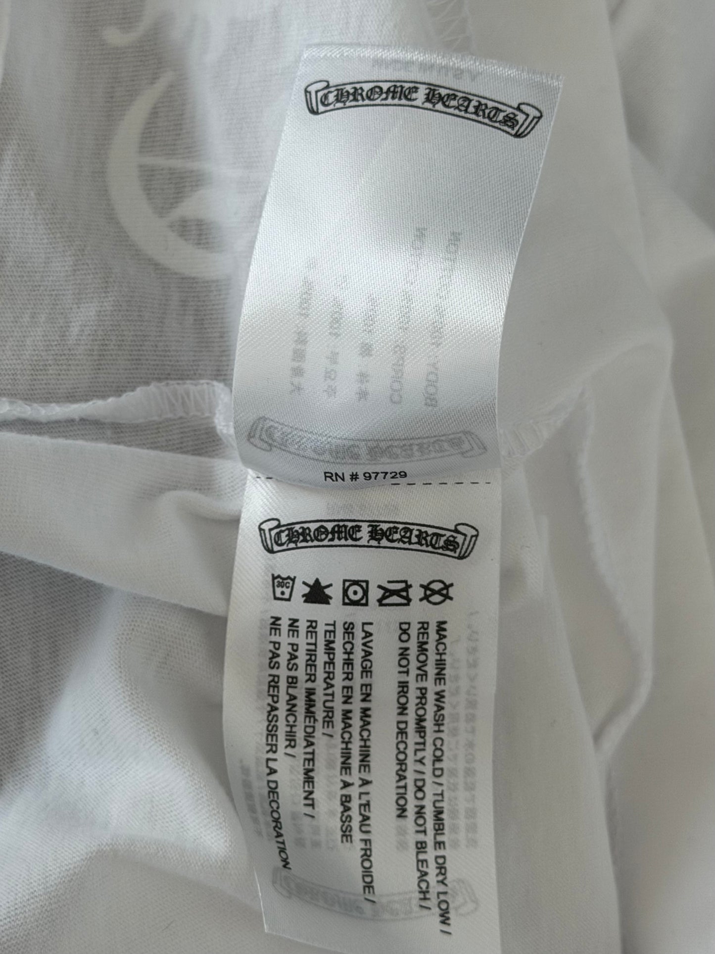 Chrome Hearts White & Black Scroll Logo T-Shirt