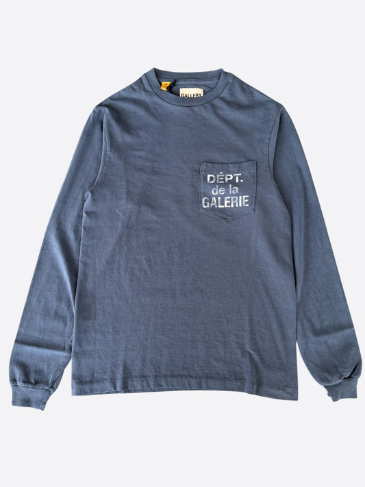Gallery Dept Faded Black & White French Logo Longsleeve T-Shirt