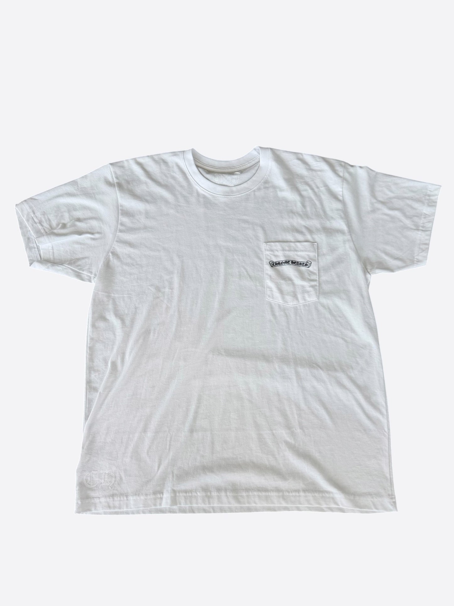 Chrome Hearts White & Black Scroll Logo T-Shirt