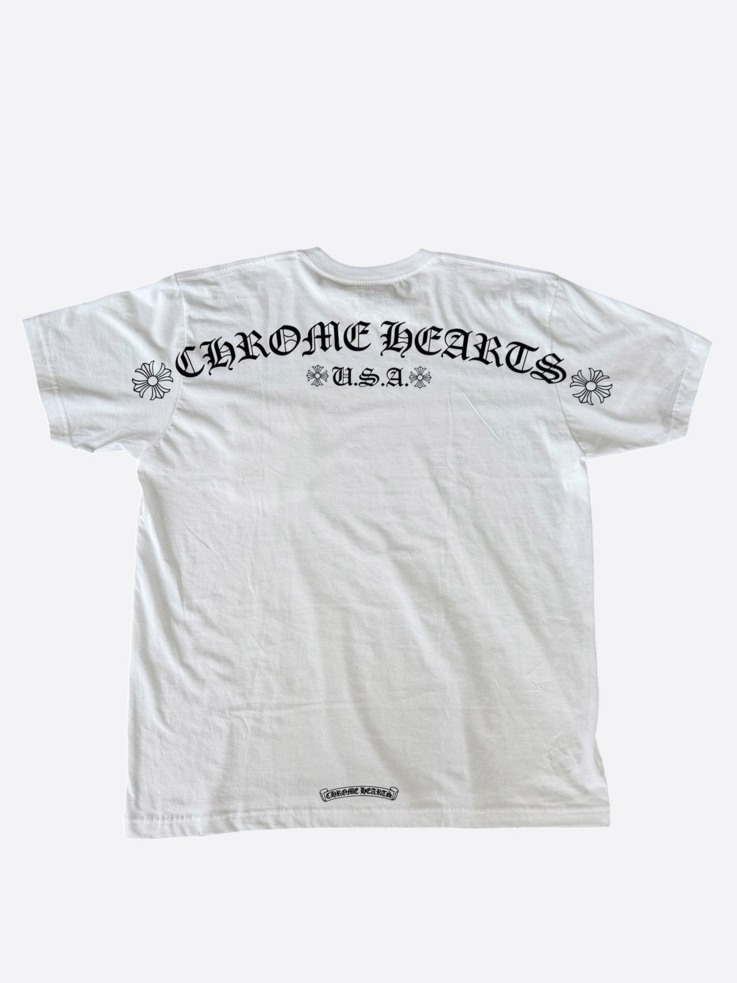 Chrome Hearts White & Black Scroll Logo T-Shirt