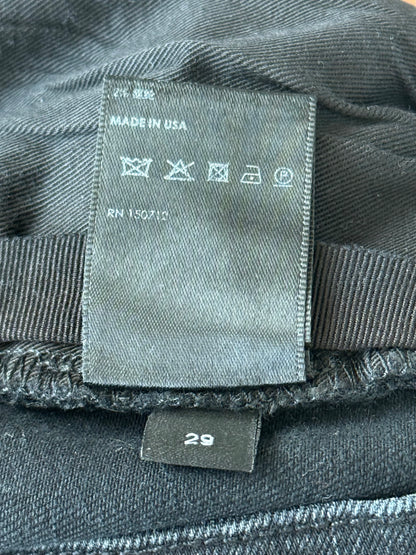 Amiri Aged Black Distressed Applique Logo Jeans