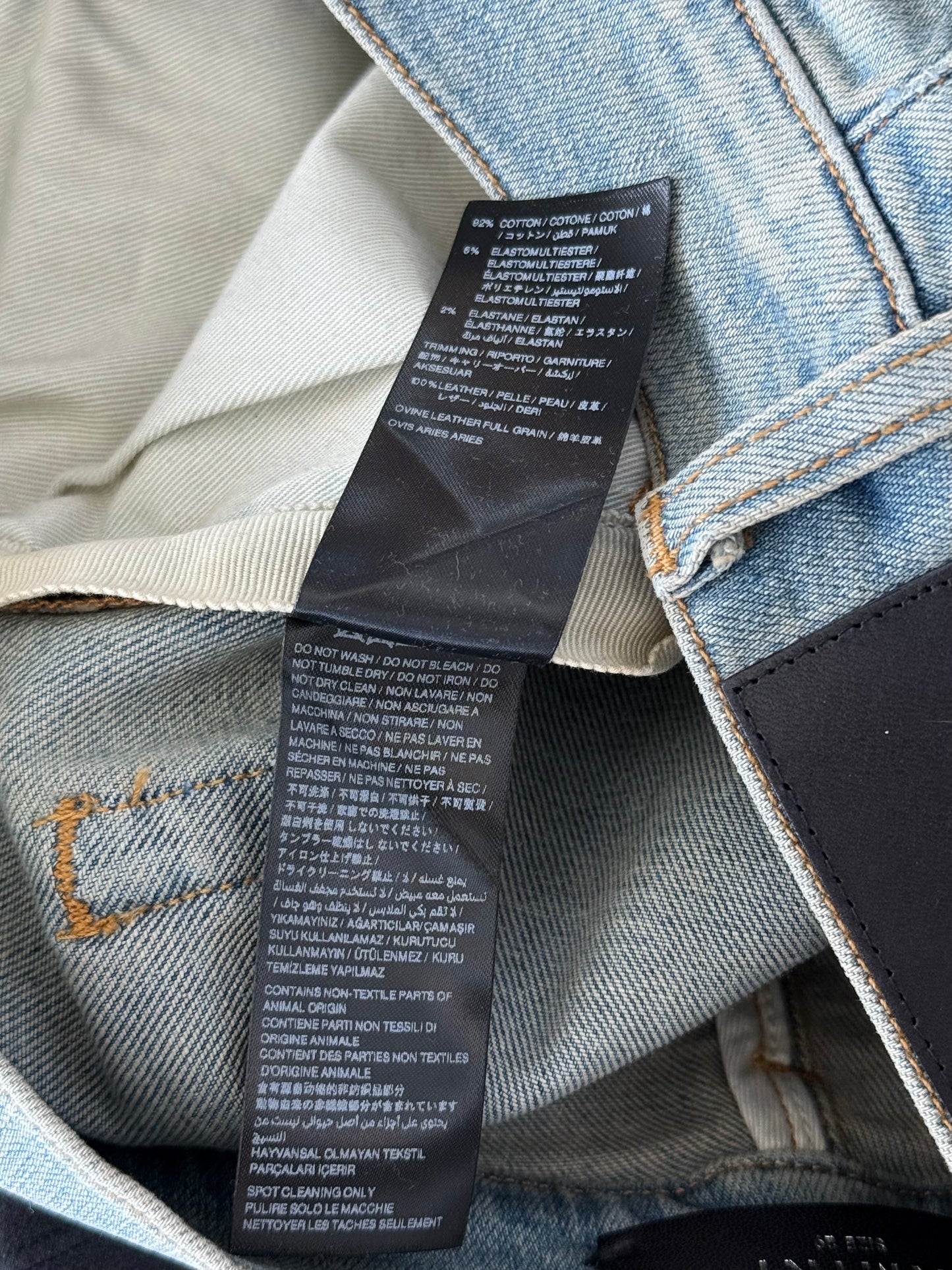 Amiri Clay Indigo & White Script Applique Logo Jeans