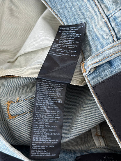 Amiri Clay Indigo & White Script Applique Logo Jeans