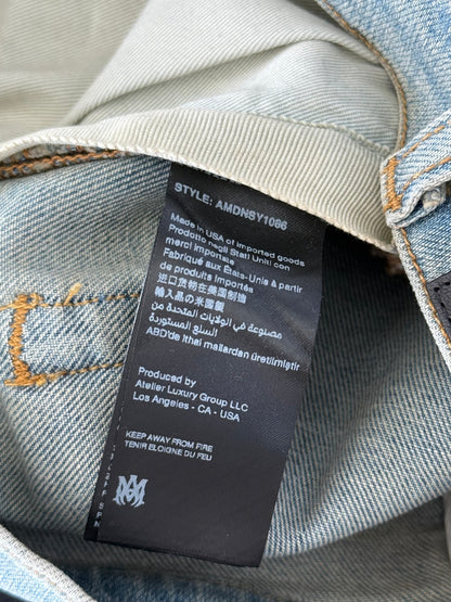Amiri Clay Indigo & White Script Applique Logo Jeans