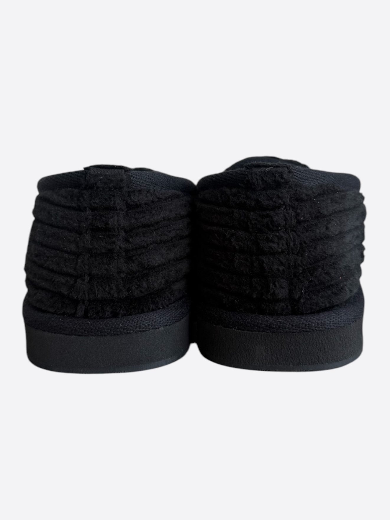 Chrome Hearts Black Corduroy Cross Patch Slippers