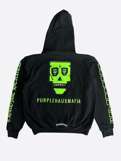 Chrome Hearts PurpleHausMafia Black & Green Skull Logo Hoodie