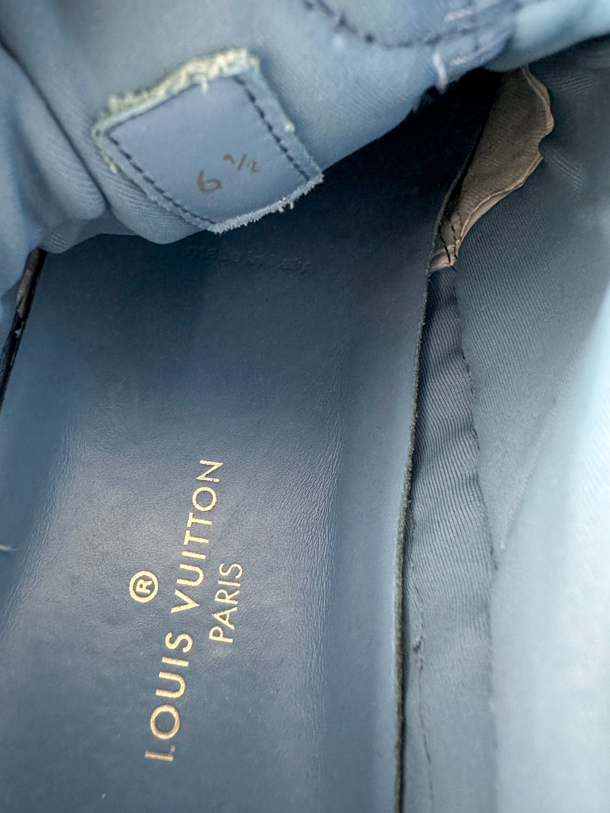 Louis Vuitton Blue Denim Monogram Crystal Skate Trainers