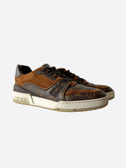 Louis Vuitton Brown Suede Monogram Trainers