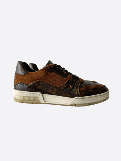 Louis Vuitton Brown Suede Monogram Trainers