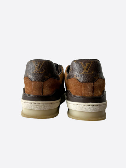 Louis Vuitton Brown Suede Monogram Trainers