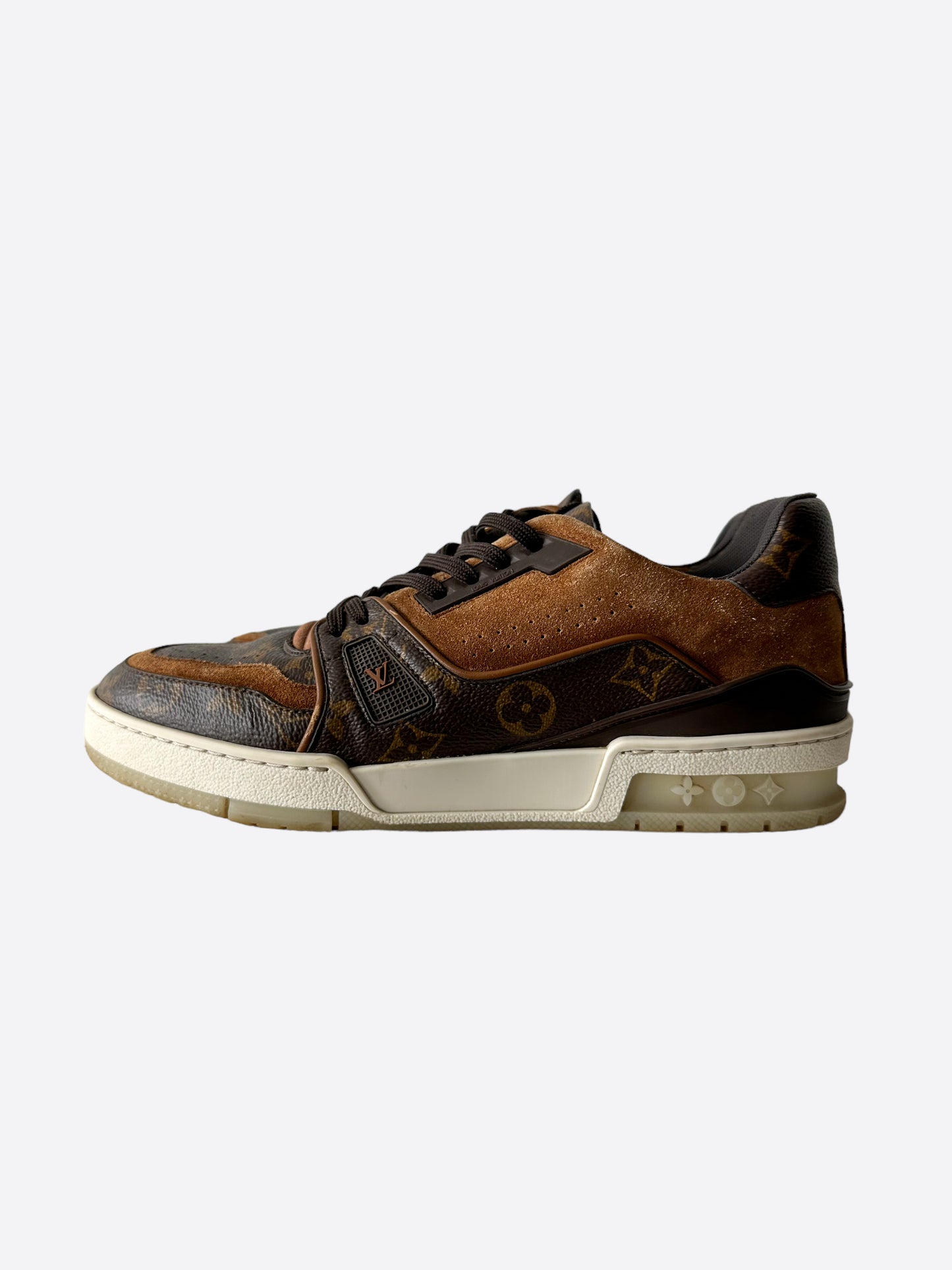 Louis Vuitton Brown Suede Monogram Trainers