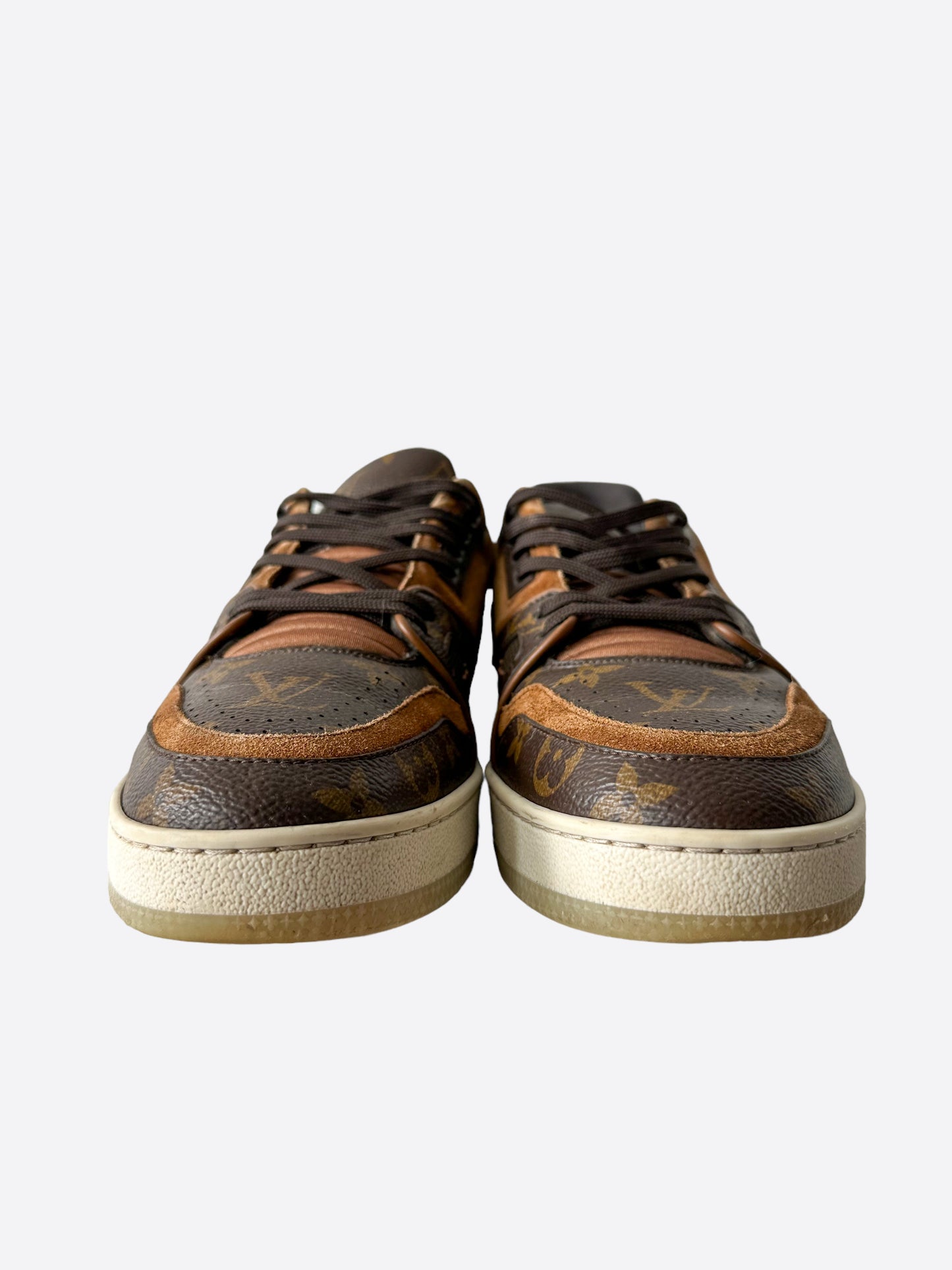 Louis Vuitton Brown Suede Monogram Trainers