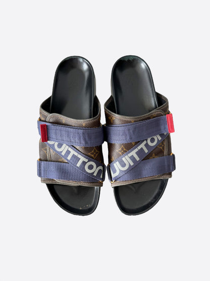 Louis Vuitton Brown Monogram Honolulu Slides