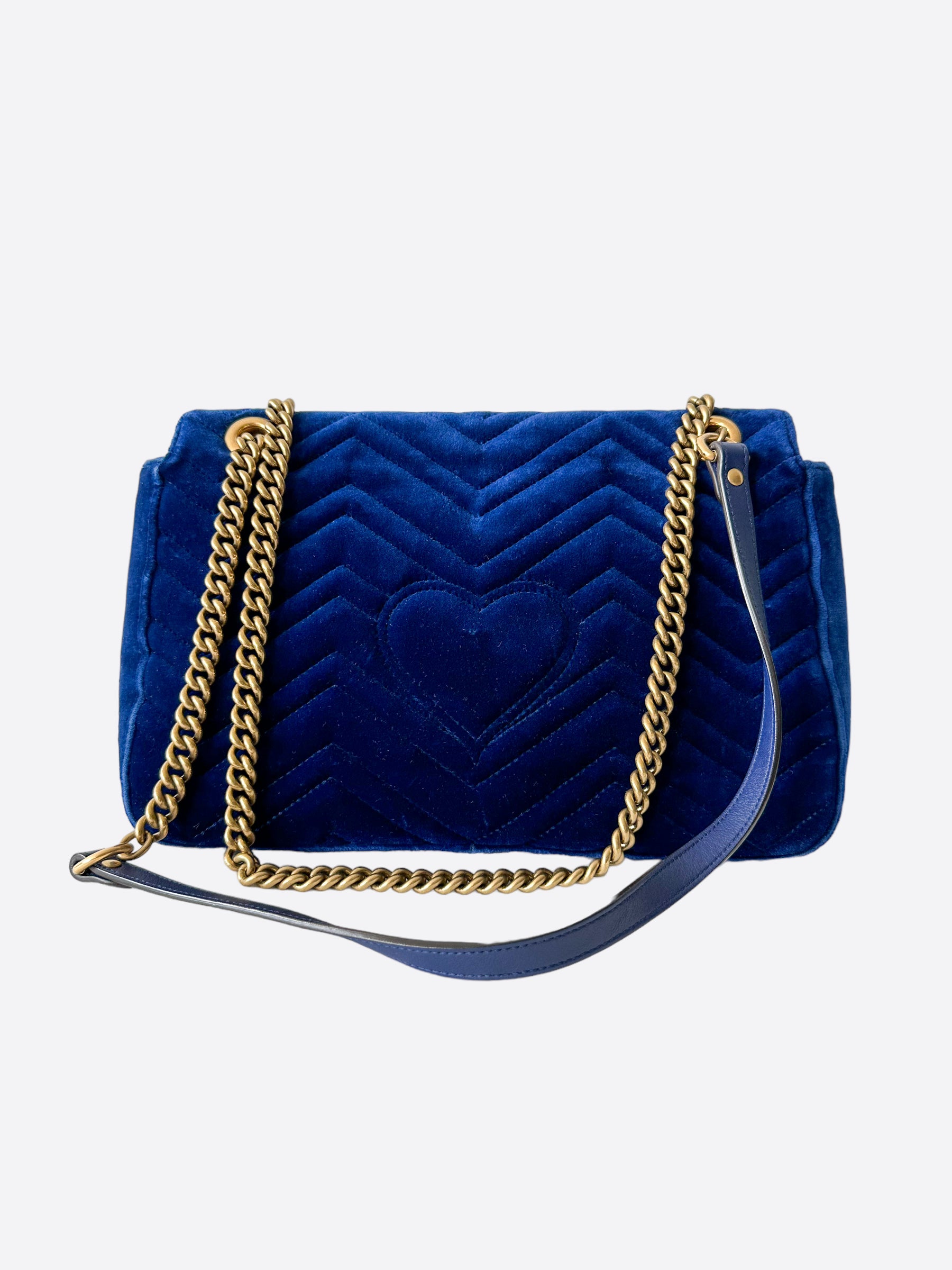 Gucci cobalt store velvet bag