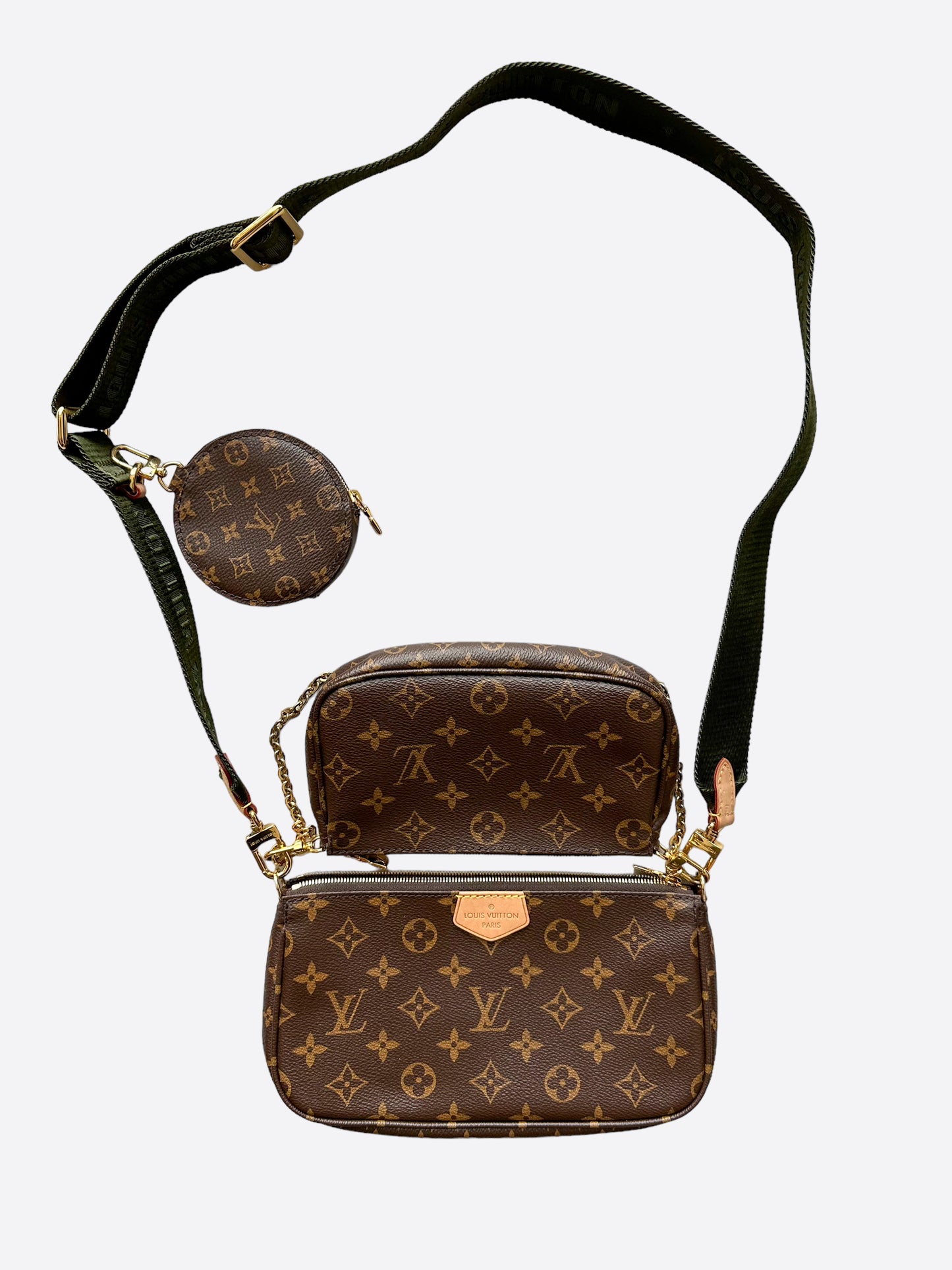 Louis Vuitton Khaki Strap Monogram Multi Pochette