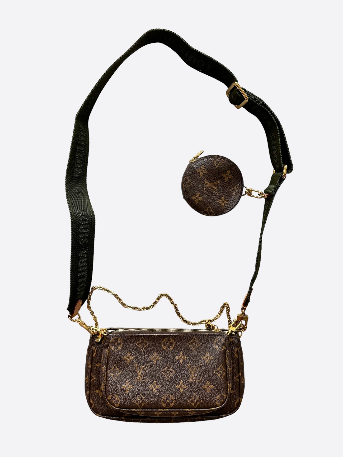 Louis Vuitton Khaki Strap Monogram Multi Pochette