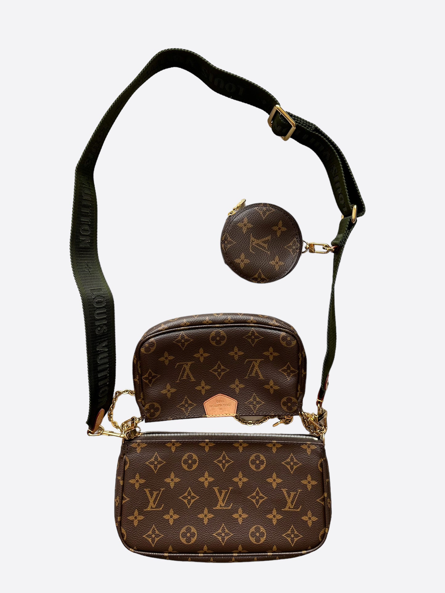 Louis Vuitton Khaki Strap Monogram Multi Pochette