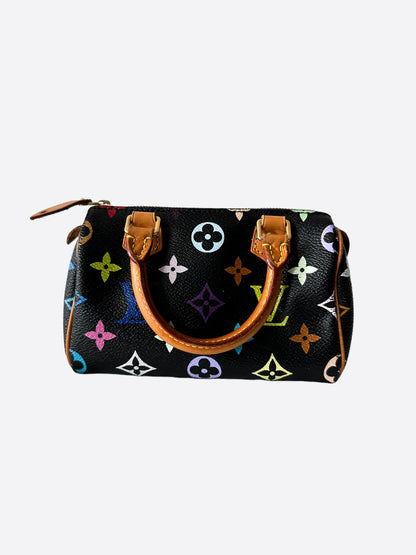 Louis Vuitton Takashi Murakami Black Multicolor Monogram Nano Speedy