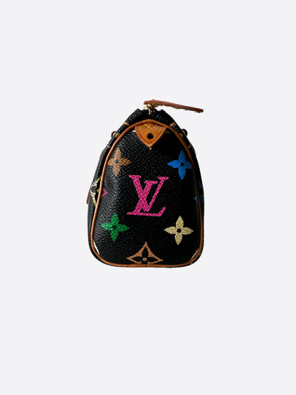 Louis Vuitton Takashi Murakami Black Multicolor Monogram Nano Speedy