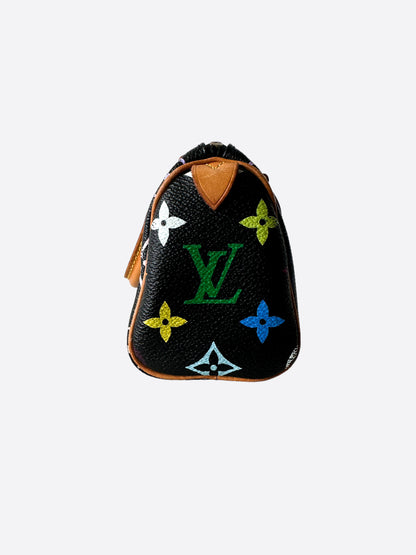 Louis Vuitton Takashi Murakami Black Multicolor Monogram Nano Speedy