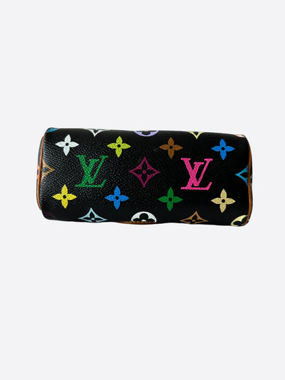 Louis Vuitton Takashi Murakami Black Multicolor Monogram Nano Speedy