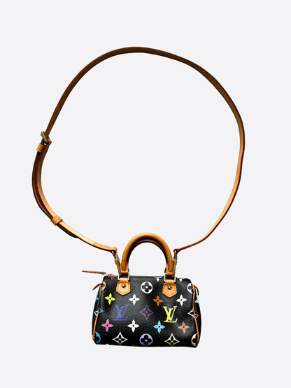 Louis Vuitton Takashi Murakami Black Multicolor Monogram Nano Speedy