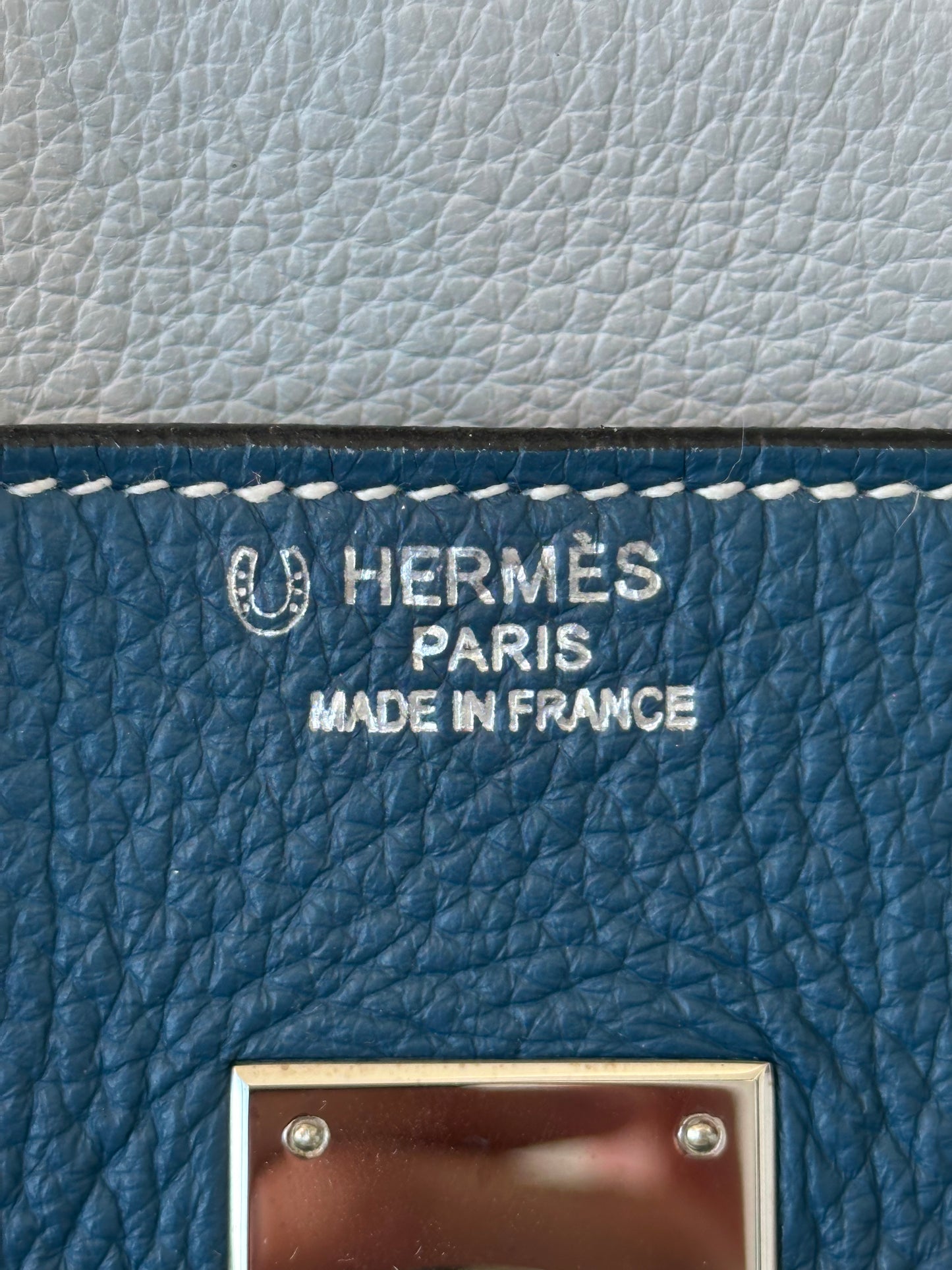 Hermes Blue Tri-Color Togo Birkin 35