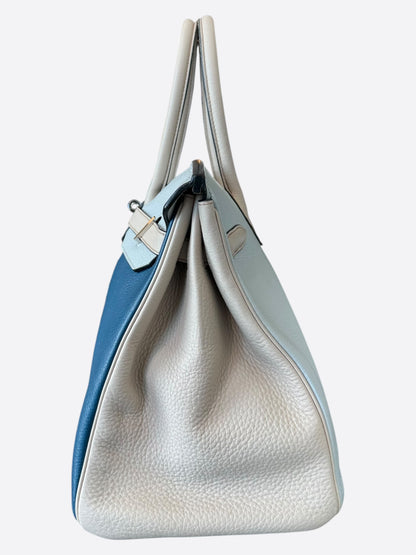 Hermes Blue Tri-Color Togo Birkin 35