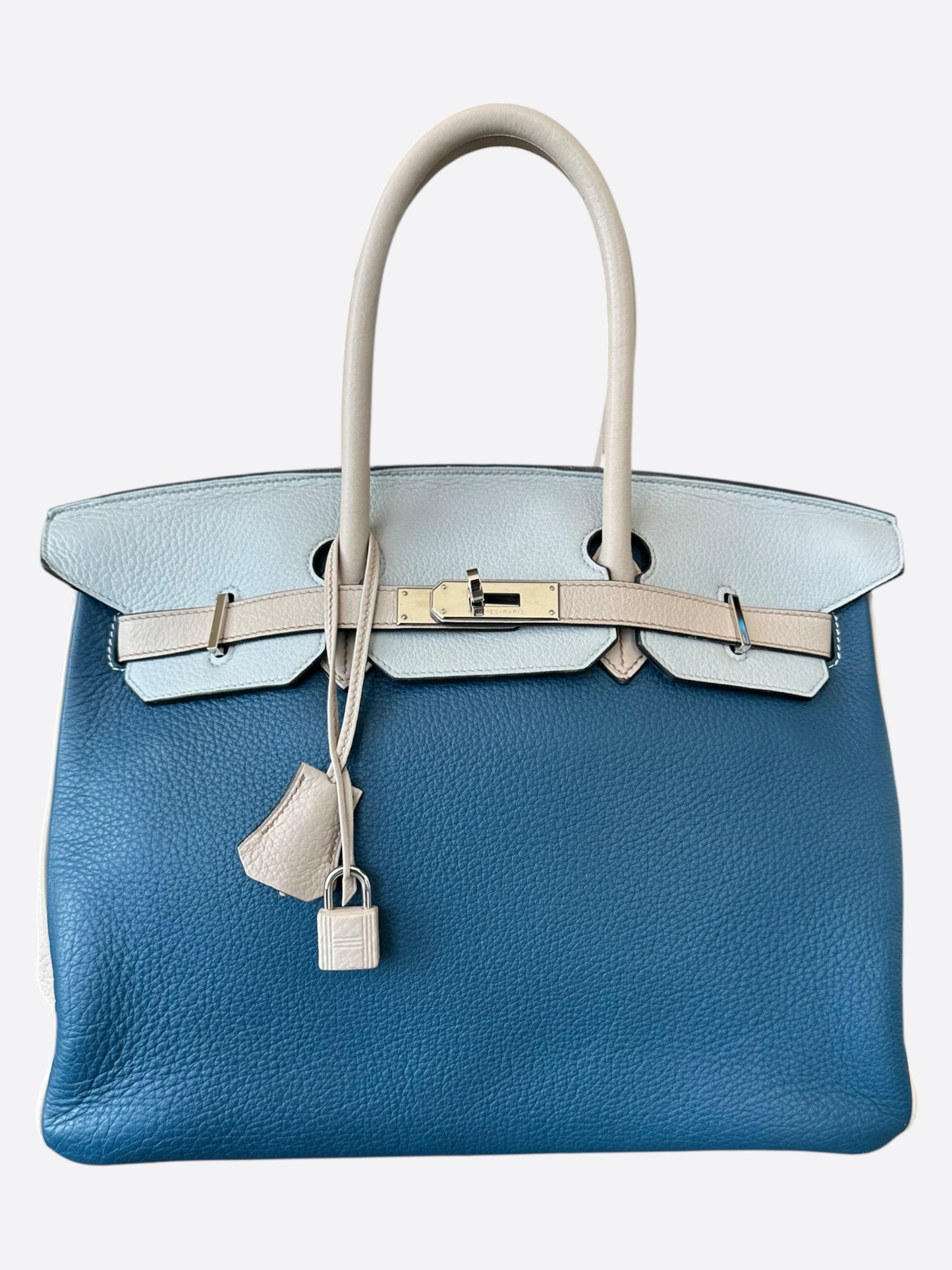 Hermes Blue Tri-Color Togo Birkin 35