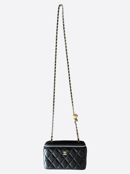 Chanel Black Quilted Lambskin Small Vanity Case