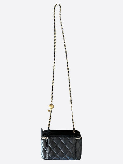 Chanel Black Quilted Lambskin Small Vanity Case