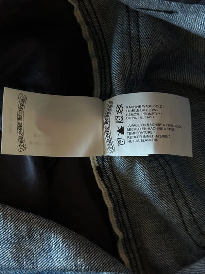 Chrome Hearts Blue & White Cross Patch Carpenter Jeans