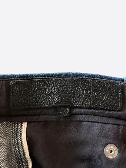 Chrome Hearts Blue & White Cross Patch Carpenter Jeans