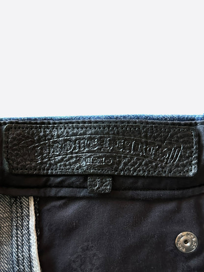 Chrome Hearts Blue & Yellow Cross Patch Carpenter Jeans
