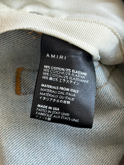Amiri Light Indigo & Zebra Sequin Patch MX1 Jeans