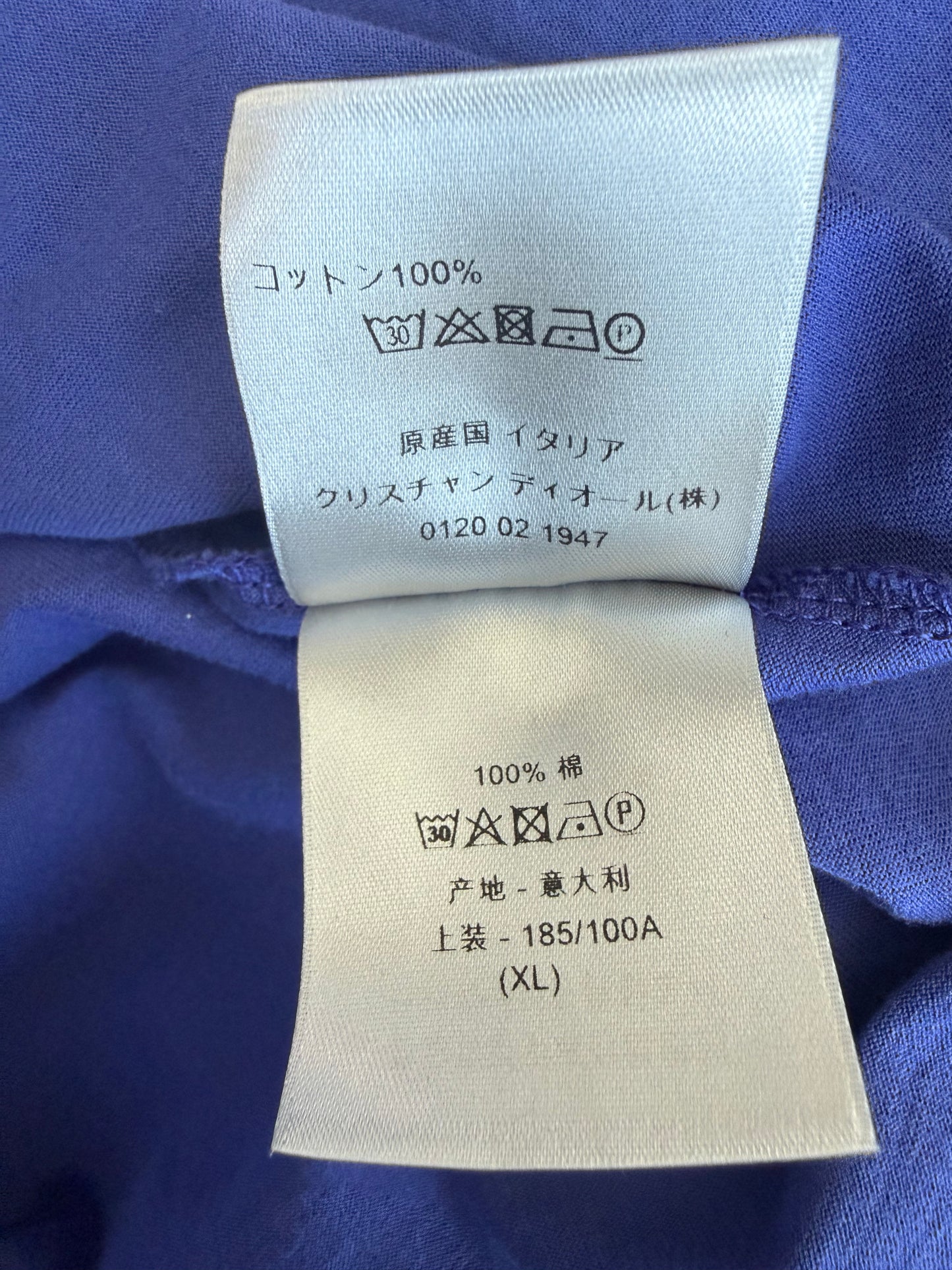 Dior Blue CD Icon Embroidered Logo T-Shirt