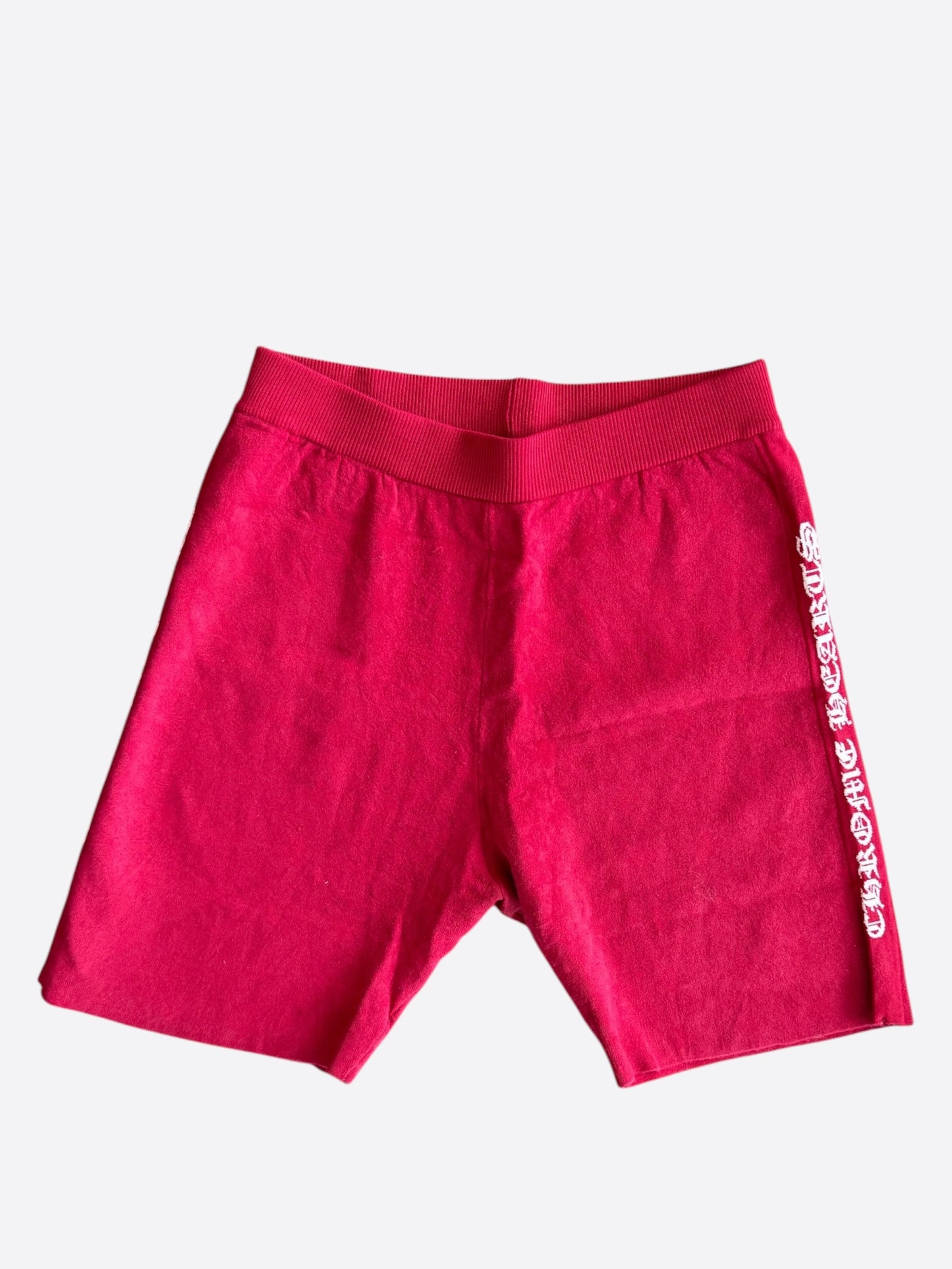 Chrome Hearts Red & White Embroidered Logo Women's Shorts